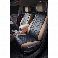 Накидки "Алькантара", передние (2 шт.), экокожа с перфорацией, черные