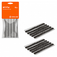 Жгуты для ремонта б/к шин, 6*100мм, 10 шт, черные, ПВХ подложка, в пакете
