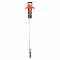 Ключ свечной Т-образный карданный 16мм, 500мм с пружиной, резиновый фиксатор