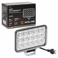 Фара светодиодная прямоугольная, 15LED, рассеянный свет (Ближний/Дальний), 45Вт, 165x108x74мм, 12/24В, PRO