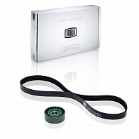 Ремкомплект привода для автомобилей Лада 1118 с A/C (1 ремень 6PK1018+1 ролик)