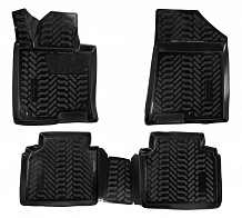 Ковры для Kia Optima (16-), 4 шт., выс. борт, 3D с подпятником, ТЭП, черн.