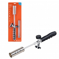 Горелка газовая на цанговый баллон, с трубными удлинителями сопла, анти-вспышка, ручной поджиг, 78*9*5 см