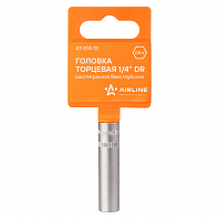 Головка торцевая 1/4"DR шестигранная 8мм, L=50мм пласт.подвес