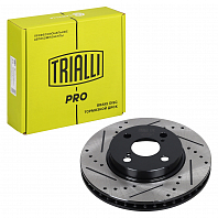 Диски тормозные для автомобилей Toyota Corolla E120 (00-) / BYD F3 (05-) передний d=255 PRO (перфорированный / слотированный / окрашенный)