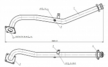 Труба переходная для автомобилей ГАЗель Next (дв. А-274 EvoTech Евро-4) (вместо катализатора) (алюминизированная сталь)
