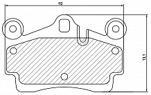 Колодки тормозные дисковые задние (керамические) для автомобилей Volkswagen Touareg (02-) / Audi Q7 (06-) / Porsche Cayenne (02-) 112x73мм (в комплекте с 2-мя датчиками) [серия PRO]