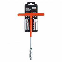 Ключ свечной Т-образный 250мм головки 16, 21мм INDUSTRY металл.рукоятка, резиновый фиксатор