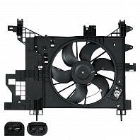 Электровентилятор охлаждения для автомобилей Renault Duster (10-) 1.5d MT (с кожухом и резистором)