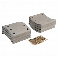 Накладка тормозной колодки для прицепов BPW/SAF (WVA 19283/19284) ремкомплект 4+4 шт. R1 с заклёпками