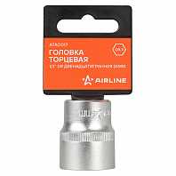 Головка торцевая 1/2"DR двенадцатигранная 24мм, L=38мм пласт.подвес