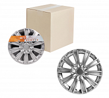 Колпаки колесные 16" "Торнадо", серебристый, карбон, компл. 2 шт.