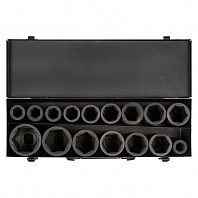 Набор головок ударных 3/4"DR L=90мм, 16пр. (17-50мм) металл. кейс