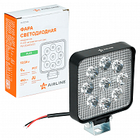 Фара светодиодная квадратная, 9LED, дальний свет, 9Вт, 83х83х22мм, 12/24В, PLUS