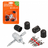 Ремкомплект для вентилей (4 золотника, 4 пласт.колп, 1 метчик)