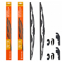 Щетки стеклооч комплект (2 штуки) 500/500мм (20"/20") каркасные с креплением "Крючок 9х3, 9х4 мм" (AWBJ003) МП-серия