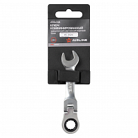 Ключ комбинированный трещоточный шарнирный короткий 10мм PRO, пласт.подвес